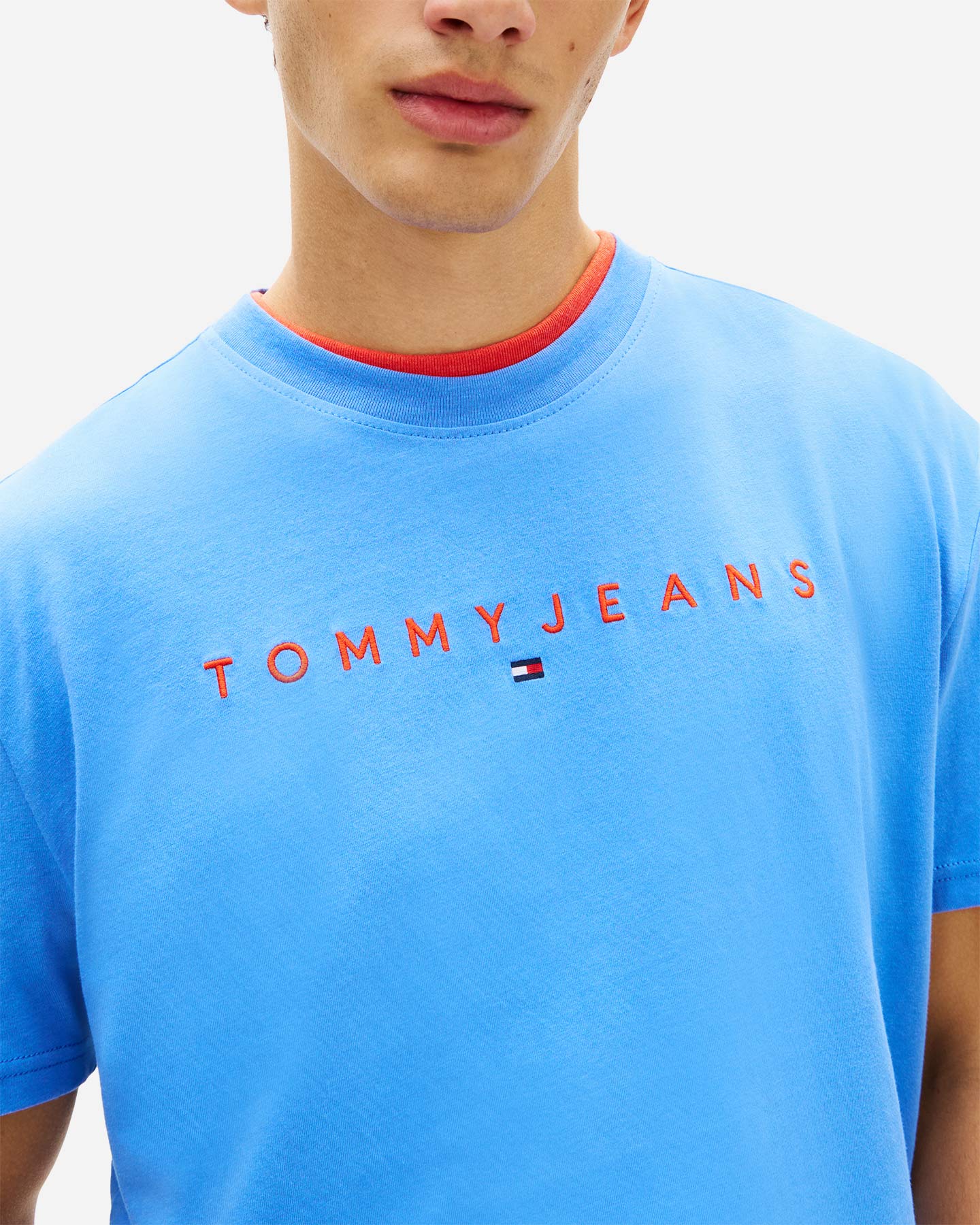 T-shirt TOMMY HILFIGER LINEAR LOGO M - Blu - 4 | Cisalfa Sport