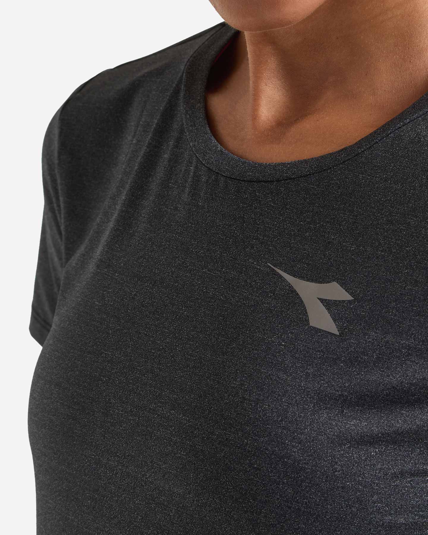 T-shirt running DIADORA TECH RUN CREW W - Nero - 4 | Cisalfa Sport