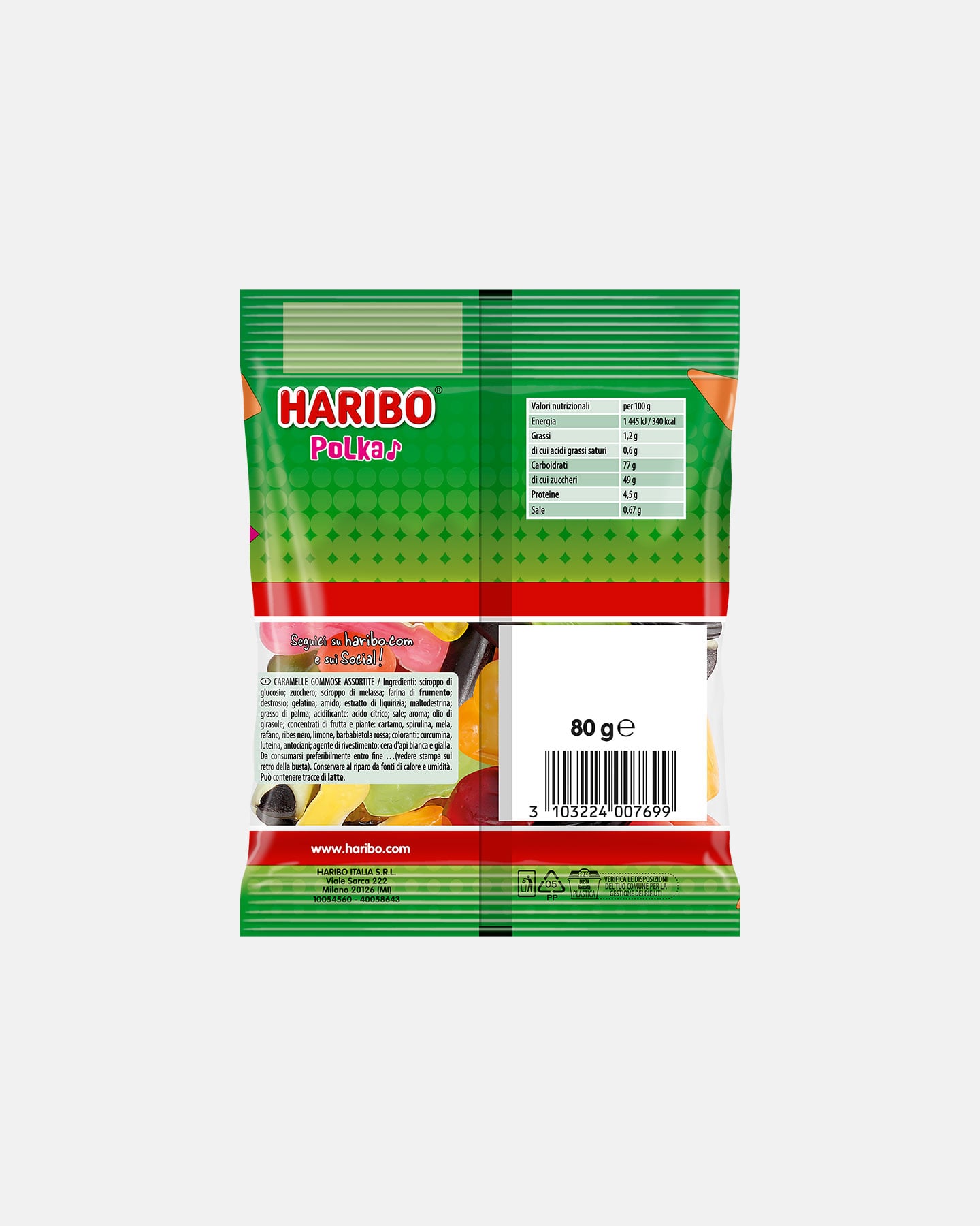 Caramelle HARIBO POLKA 80 G  - Color mix - 1 | Cisalfa Sport