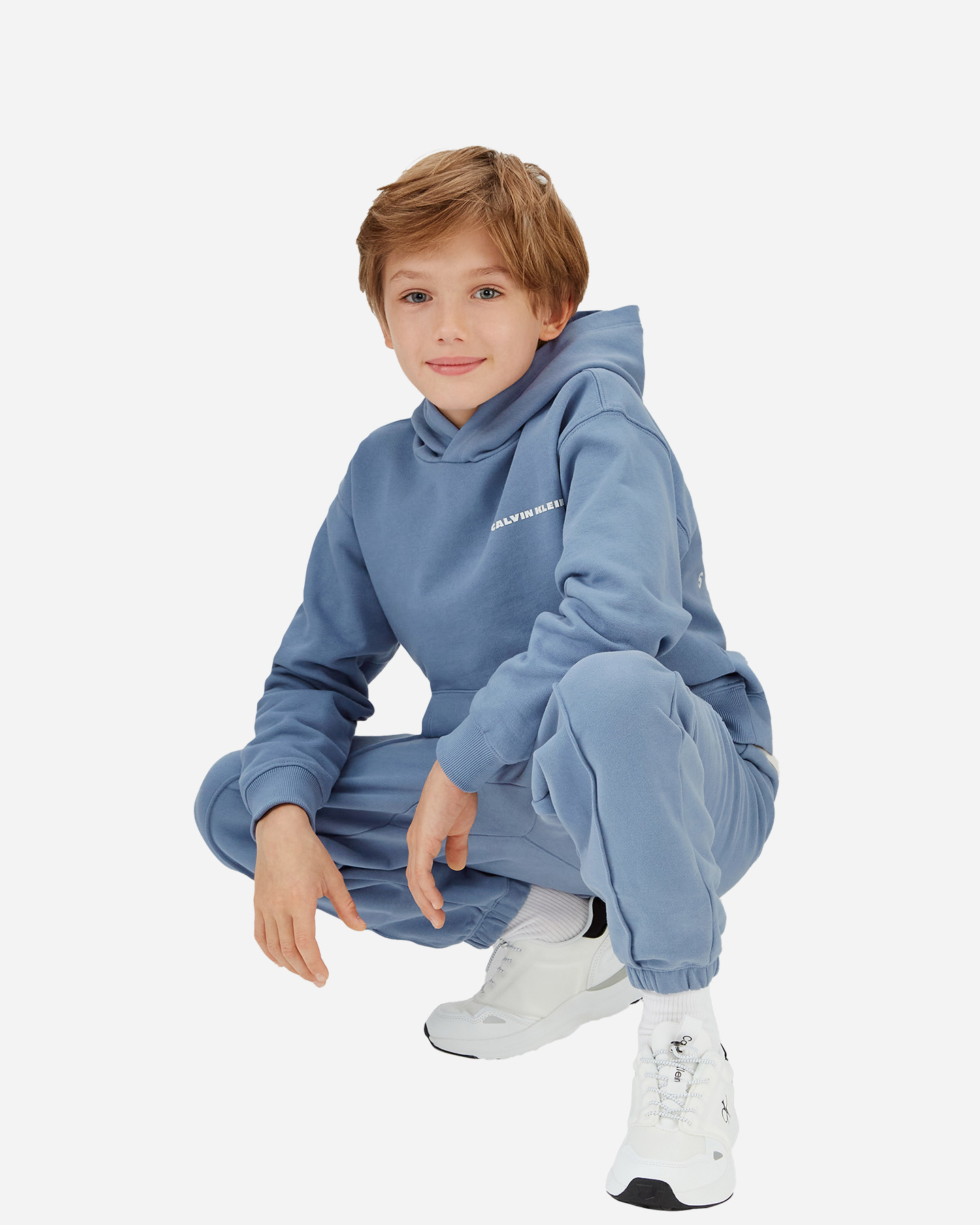 Felpa CALVIN KLEIN JEANS BASIC JR - Blu - 4 | Cisalfa Sport
