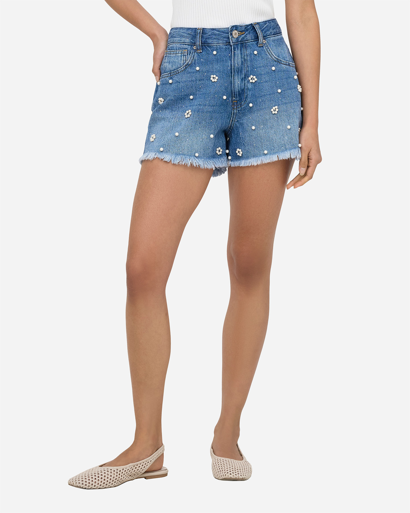 Short ONLY ZUMA PERLE E STRASS W - Denim - 2 | Cisalfa Sport