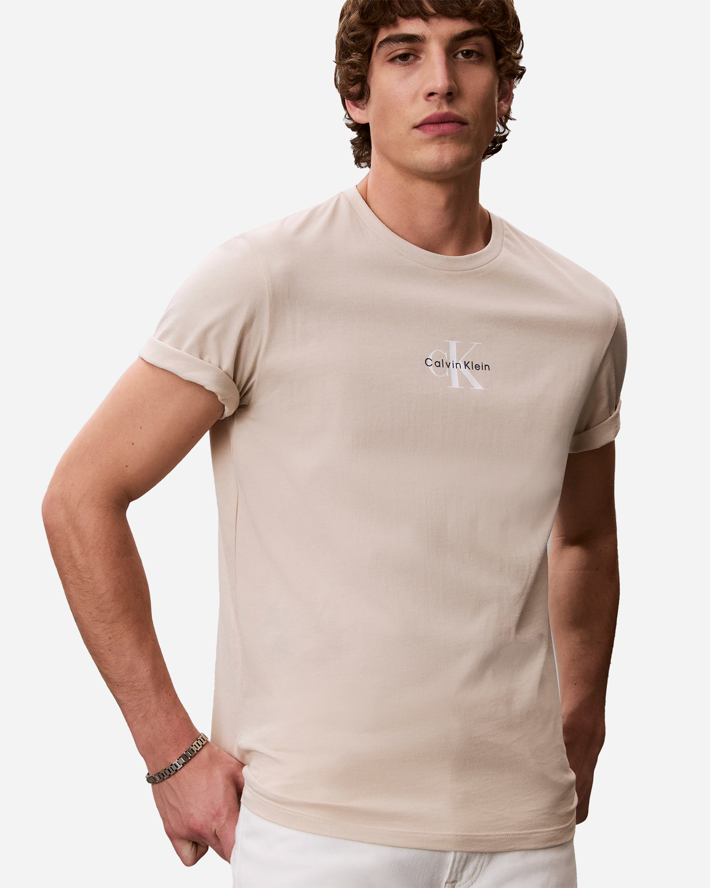 T-shirt CALVIN KLEIN JEANS MICRO MONOLOGO M - Beige - 4 | Cisalfa Sport
