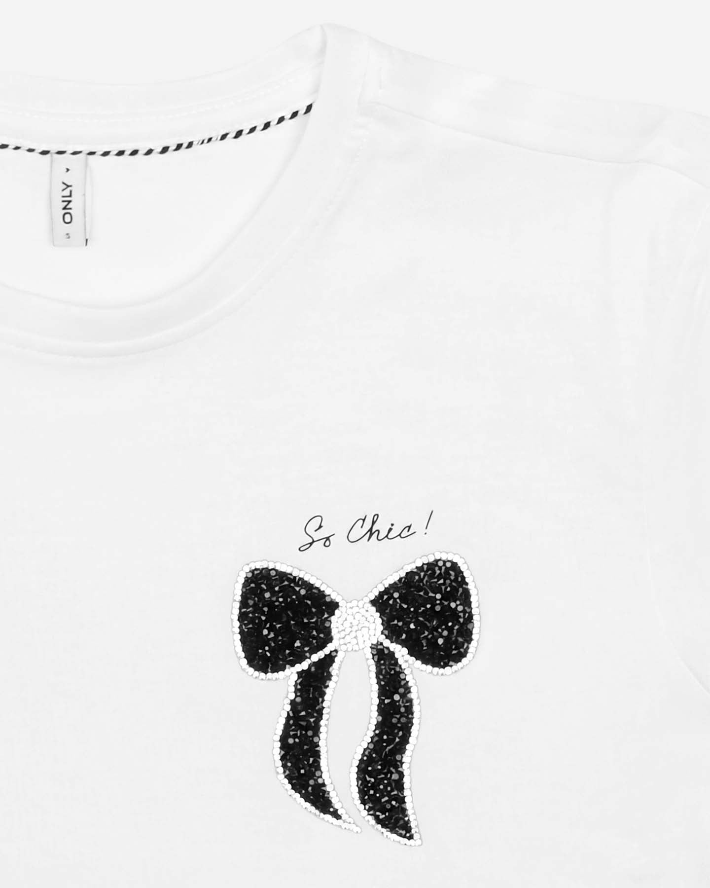 T-shirt ONLY KITA STRASS W - Bianco - 2 | Cisalfa Sport
