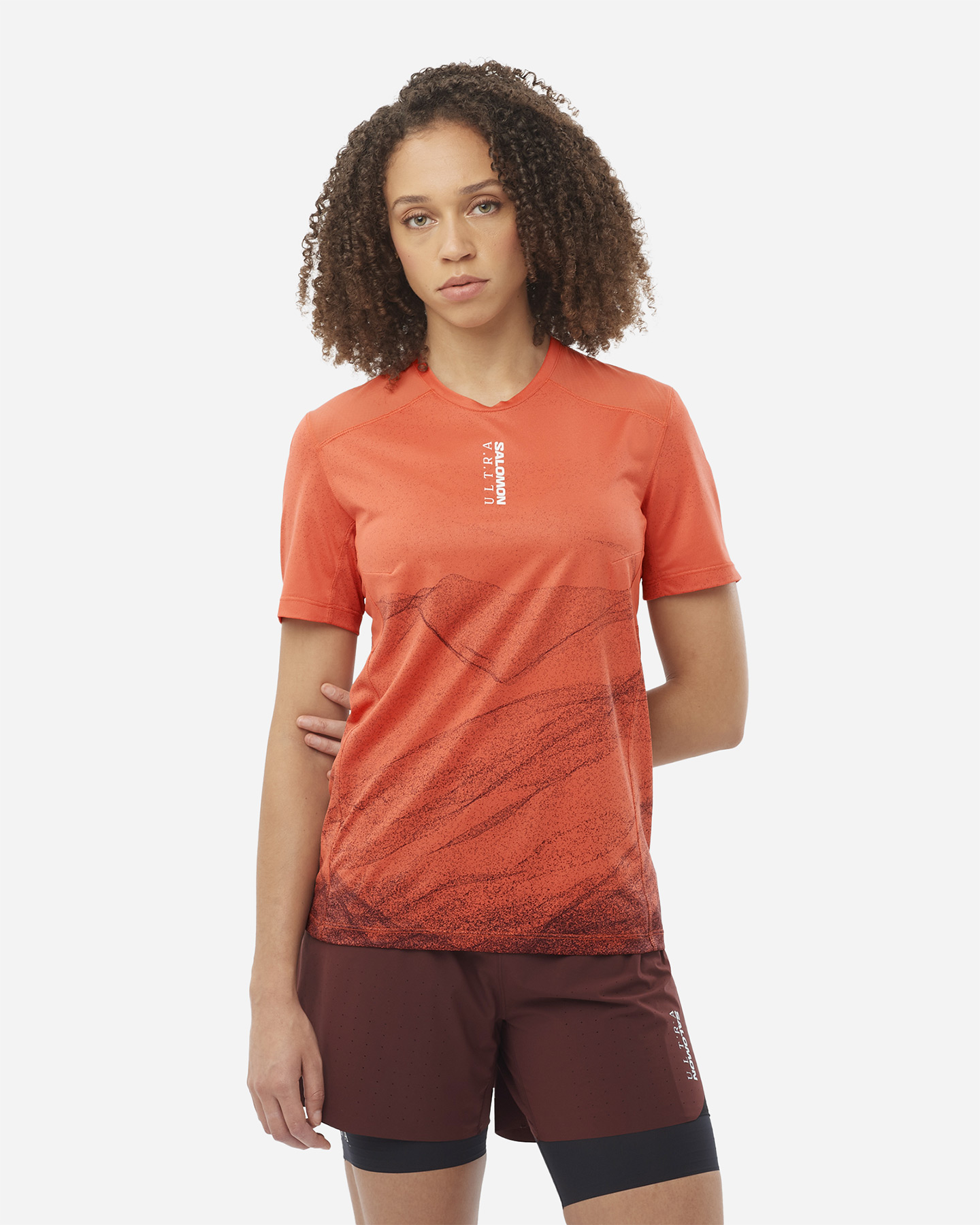 T-shirt running SALOMON S-LAB ULTRA PRINT W - Rosso - 2 | Cisalfa Sport