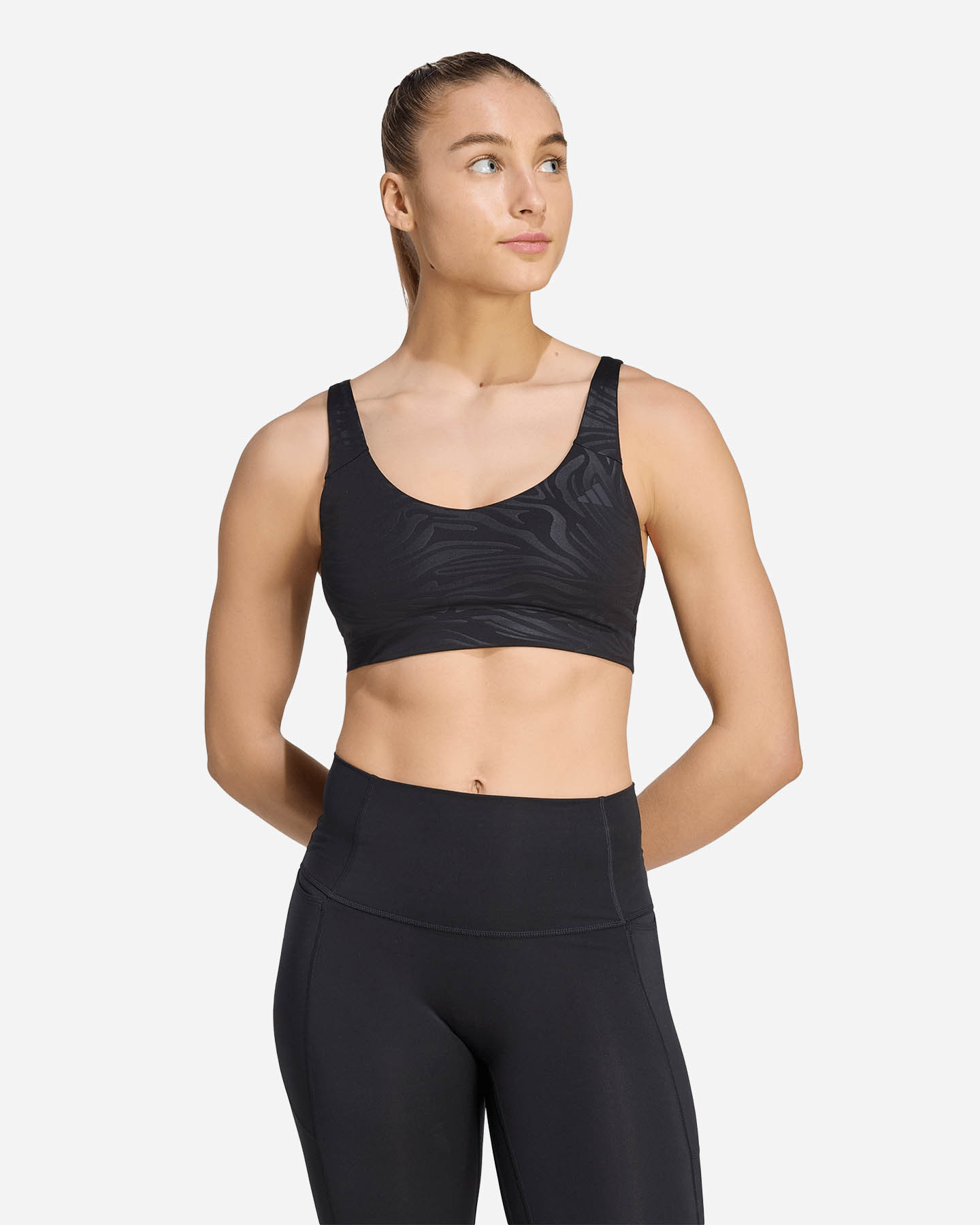 Bra training ADIDAS ALL ME ESSENTIAL GRAPHIC W - Nero - 2 | Cisalfa Sport