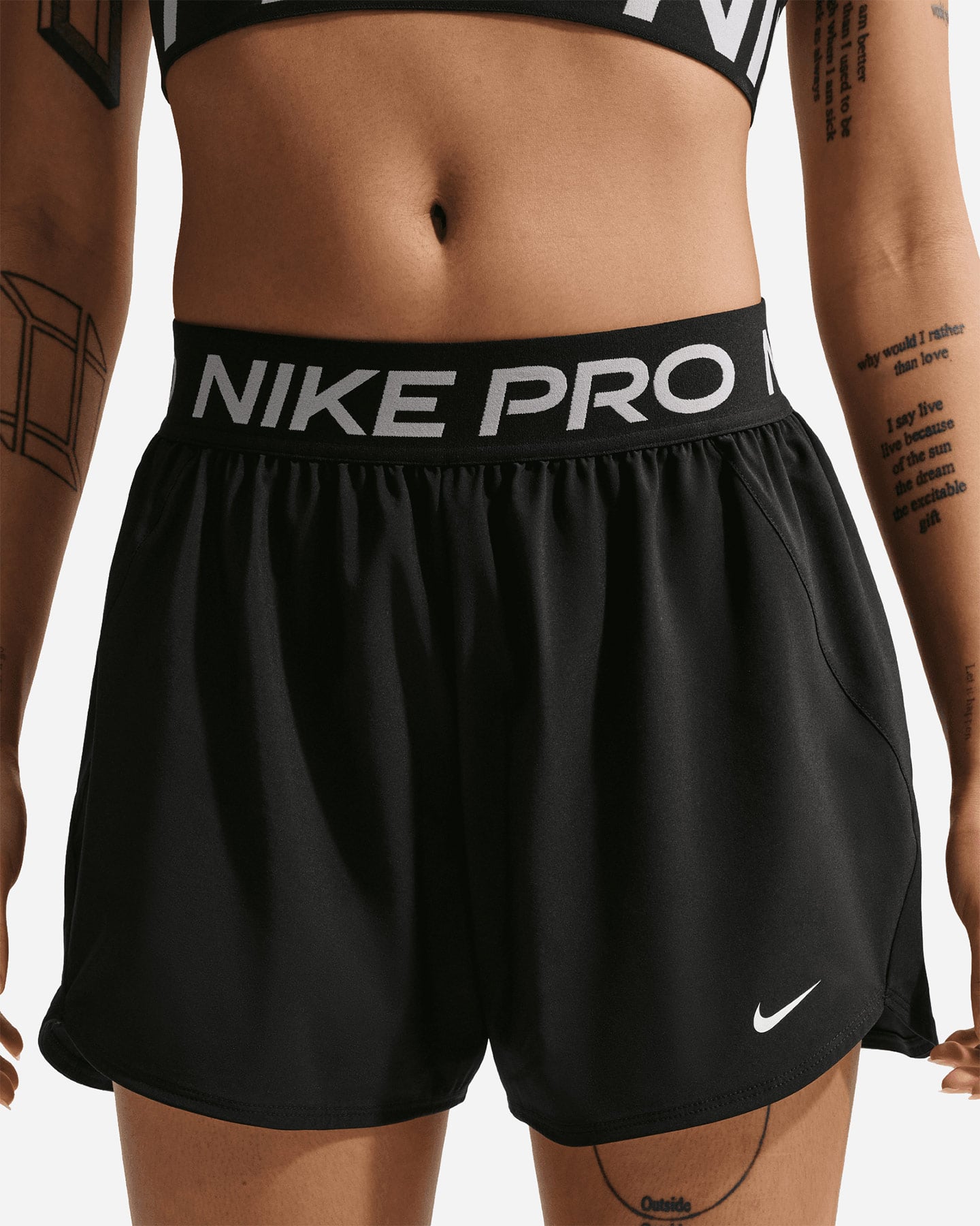 Short training NIKE PRO LOGO 3IN W - Nero - 3 | Cisalfa Sport