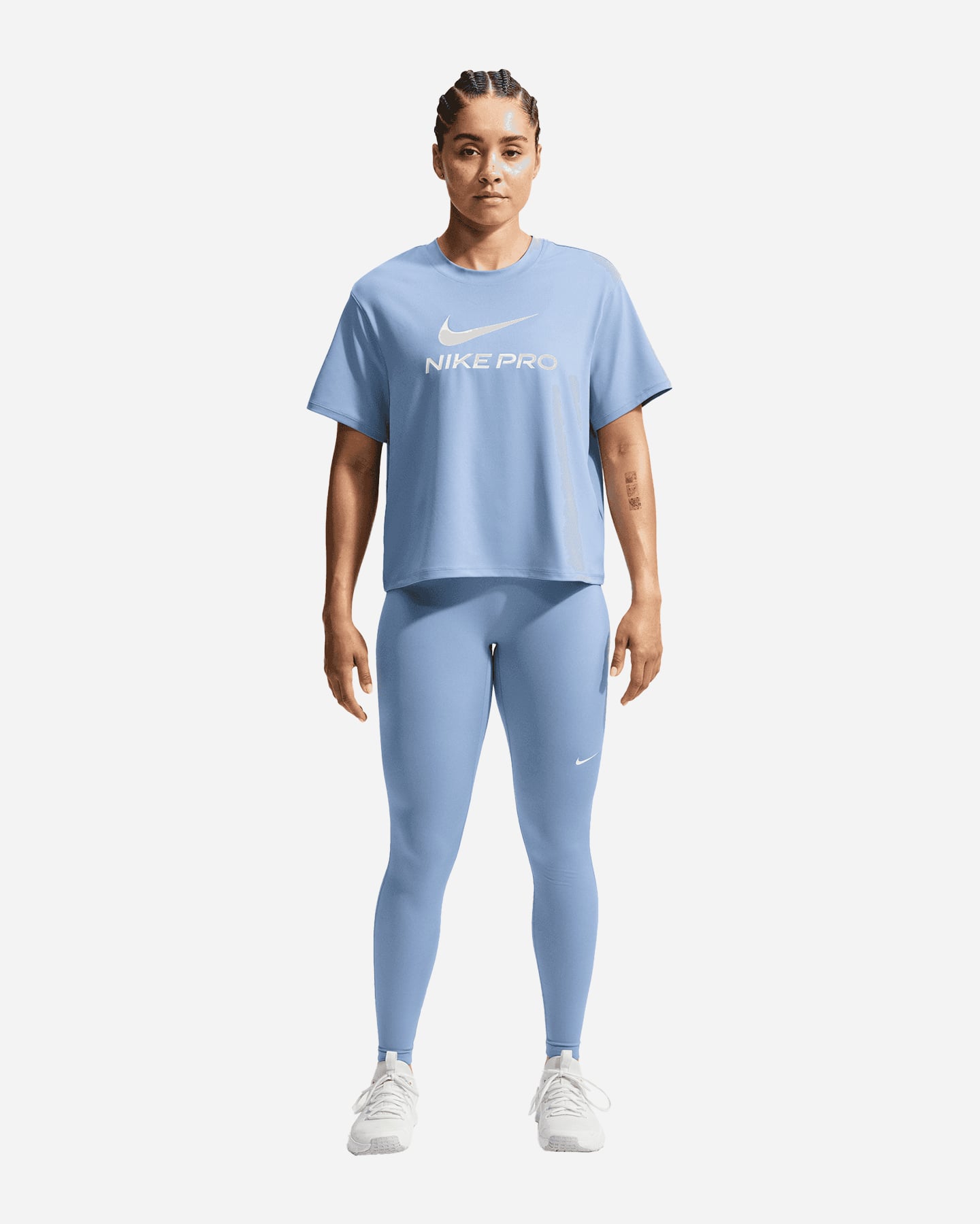 T-shirt training NIKE DRI FIT PRO BIG LOGO W - Azzurro - 1 | Cisalfa Sport