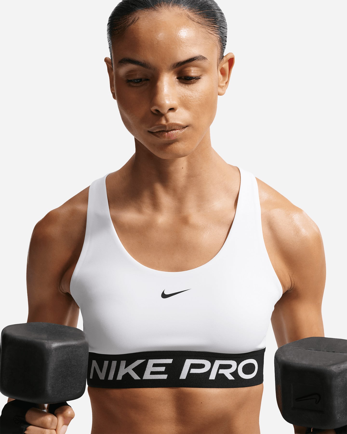 Bra training NIKE LS PRO ELAST LOGO W - Bianco - 3 | Cisalfa Sport