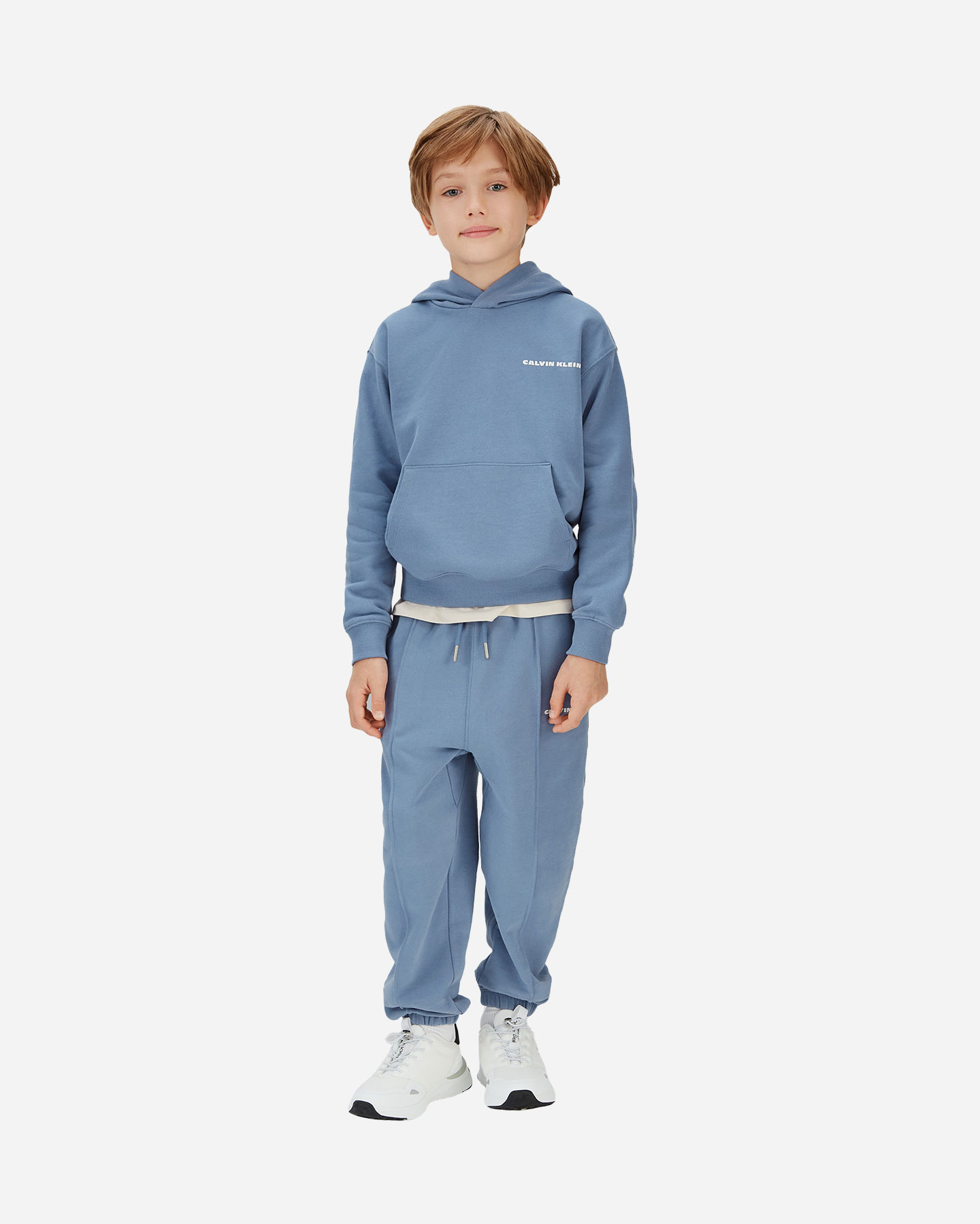 Felpa CALVIN KLEIN JEANS BASIC JR - Blu - 3 | Cisalfa Sport