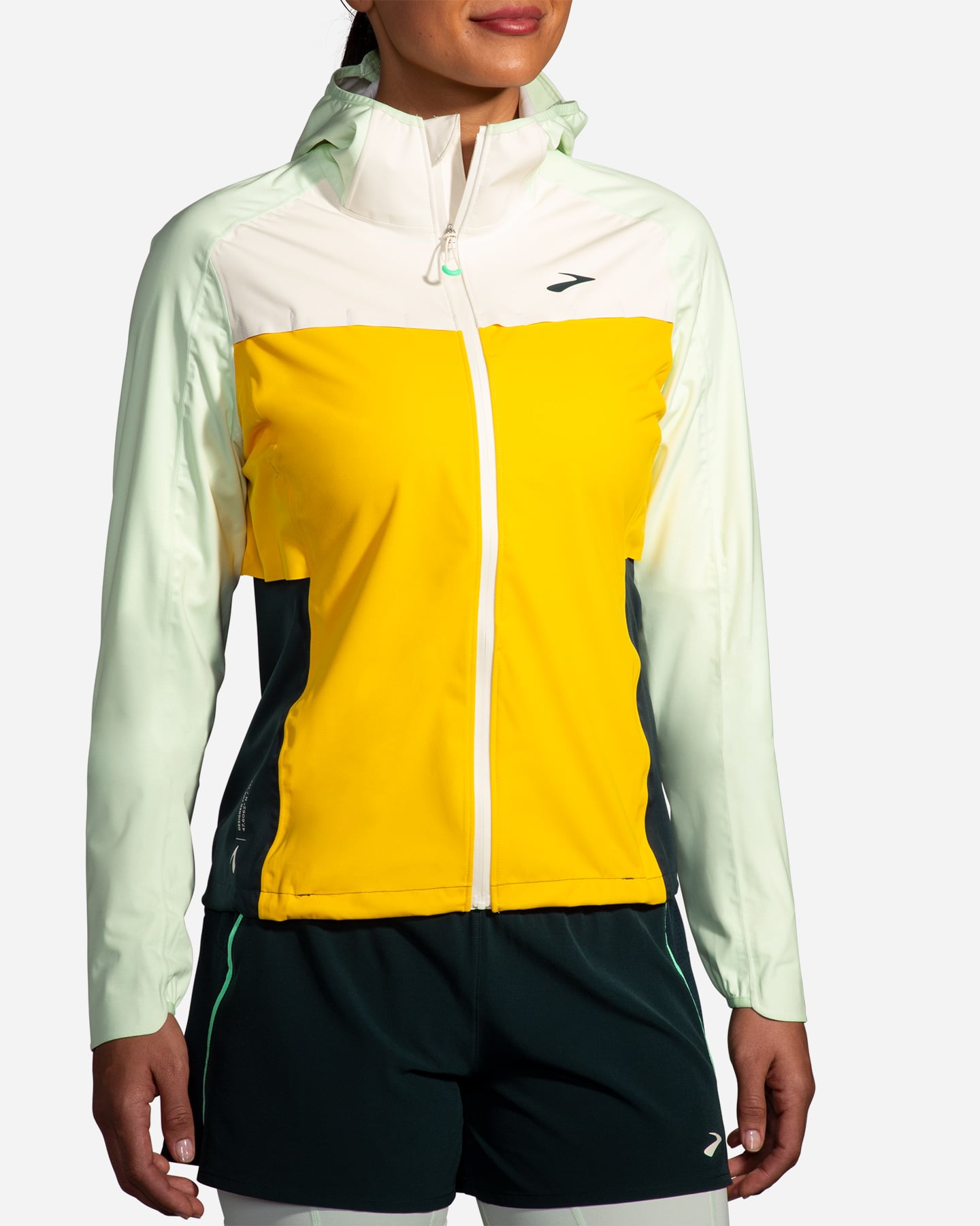 Giacca running BROOKS HIGH POINT WP W - Verde - 1 | Cisalfa Sport