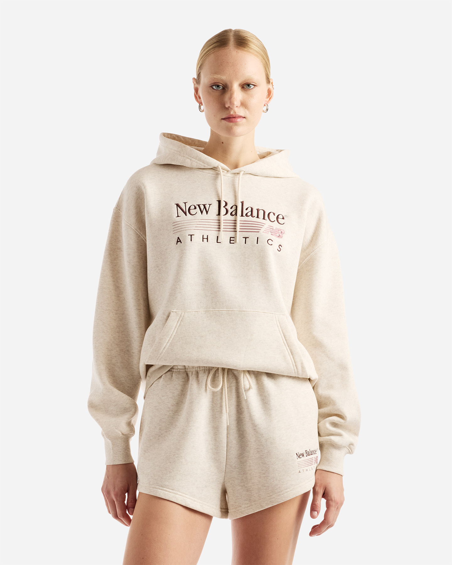 Felpa NEW BALANCE TRACKSIDE BIG LOGO W - Beige - 1 | Cisalfa Sport