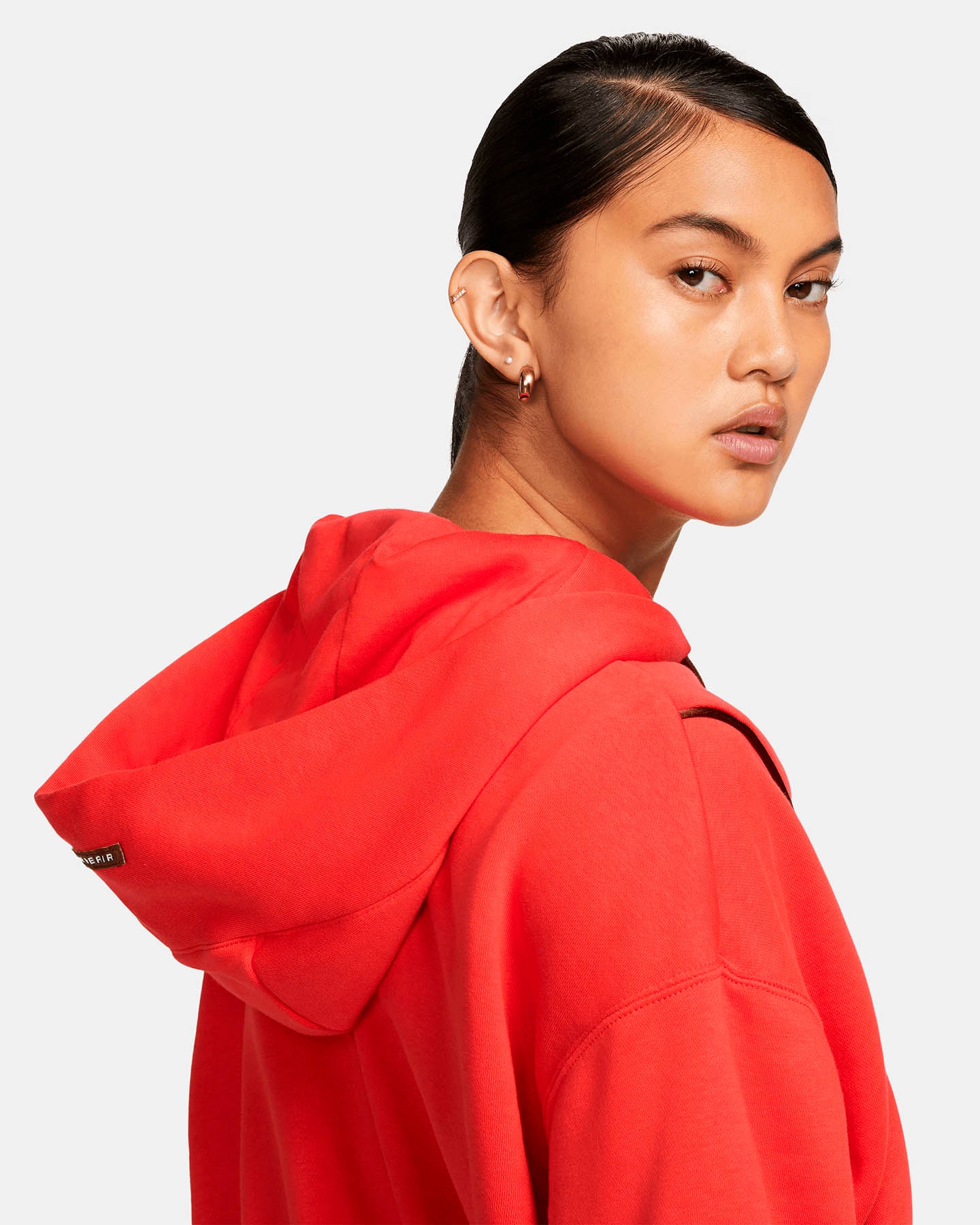 Felpa NIKE CROP AIR PIPING W - Rosso - 2 | Cisalfa Sport