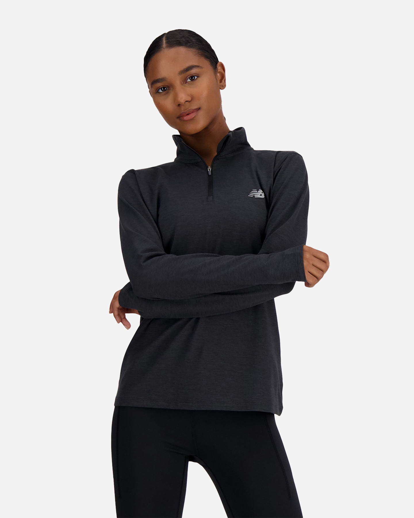 Maglia running NEW BALANCE SPACE DYE W - Nero - 1 | Cisalfa Sport