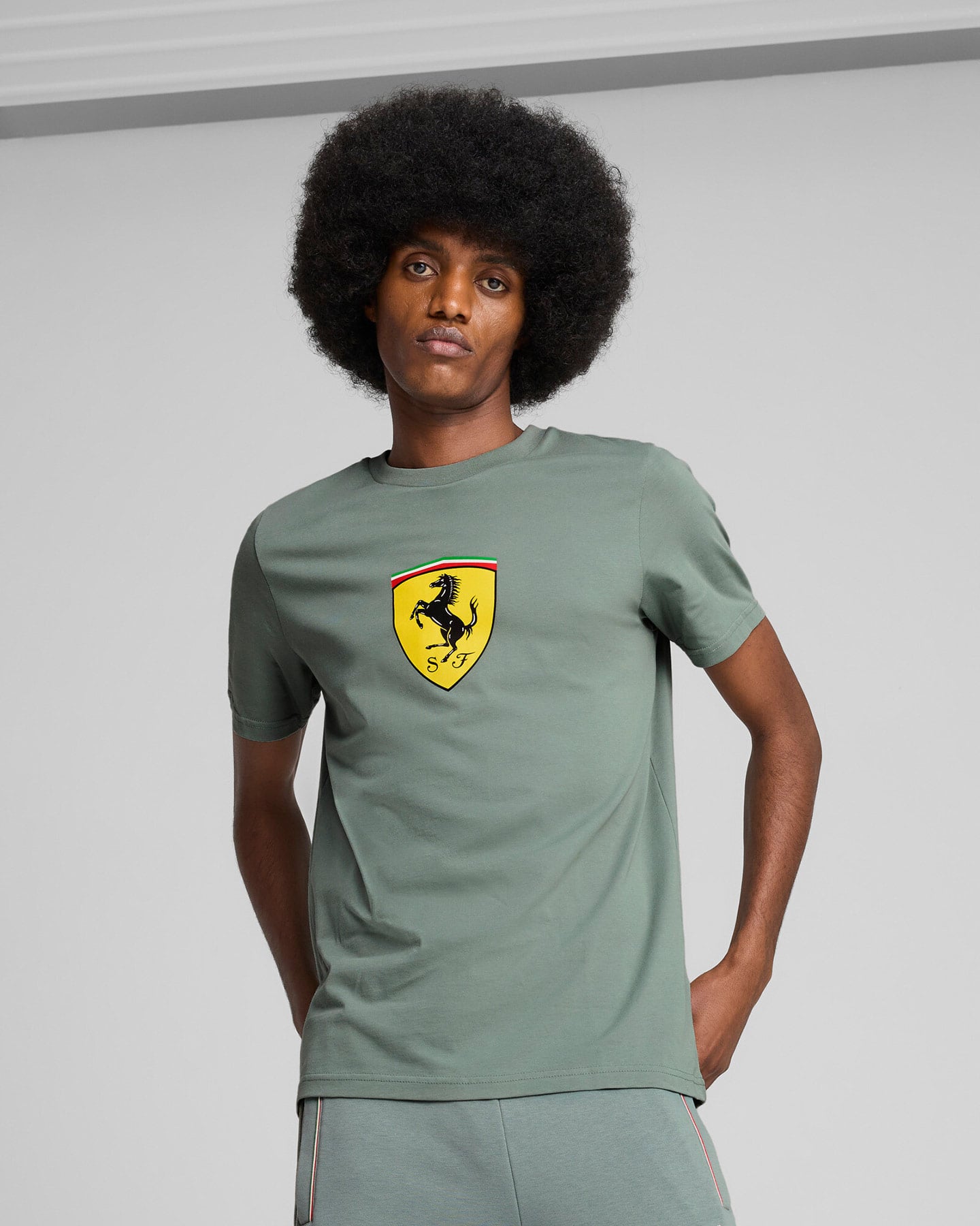 T-shirt PUMA FERRARI COLORED BIG SHIELD M - Verde - 2 | Cisalfa Sport