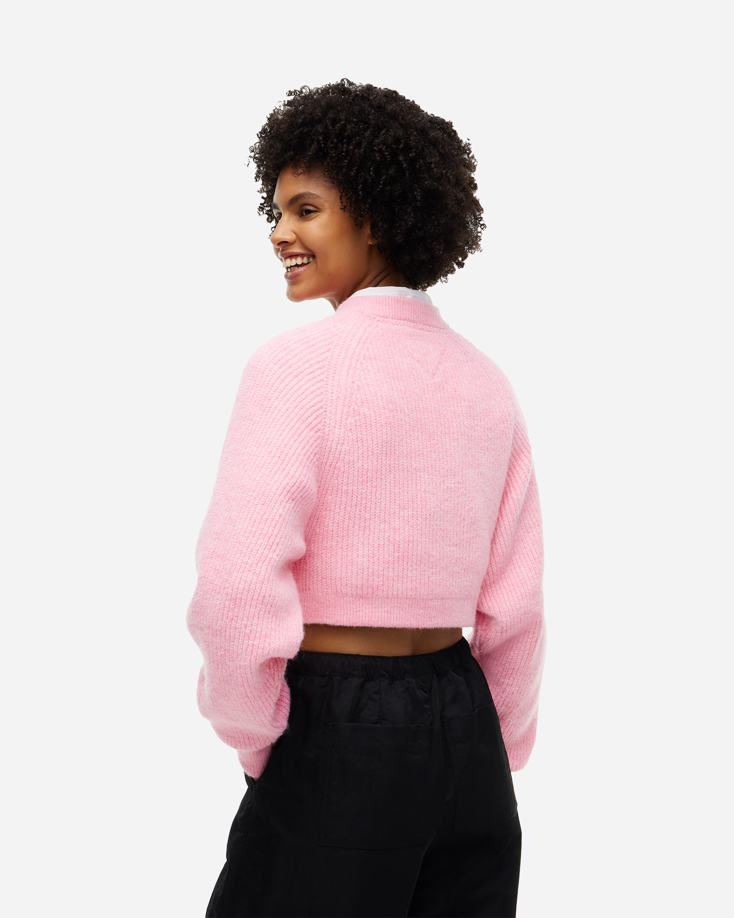 Maglione TOMMY HILFIGER CROP BADGE W - Rosa - 2 | Cisalfa Sport