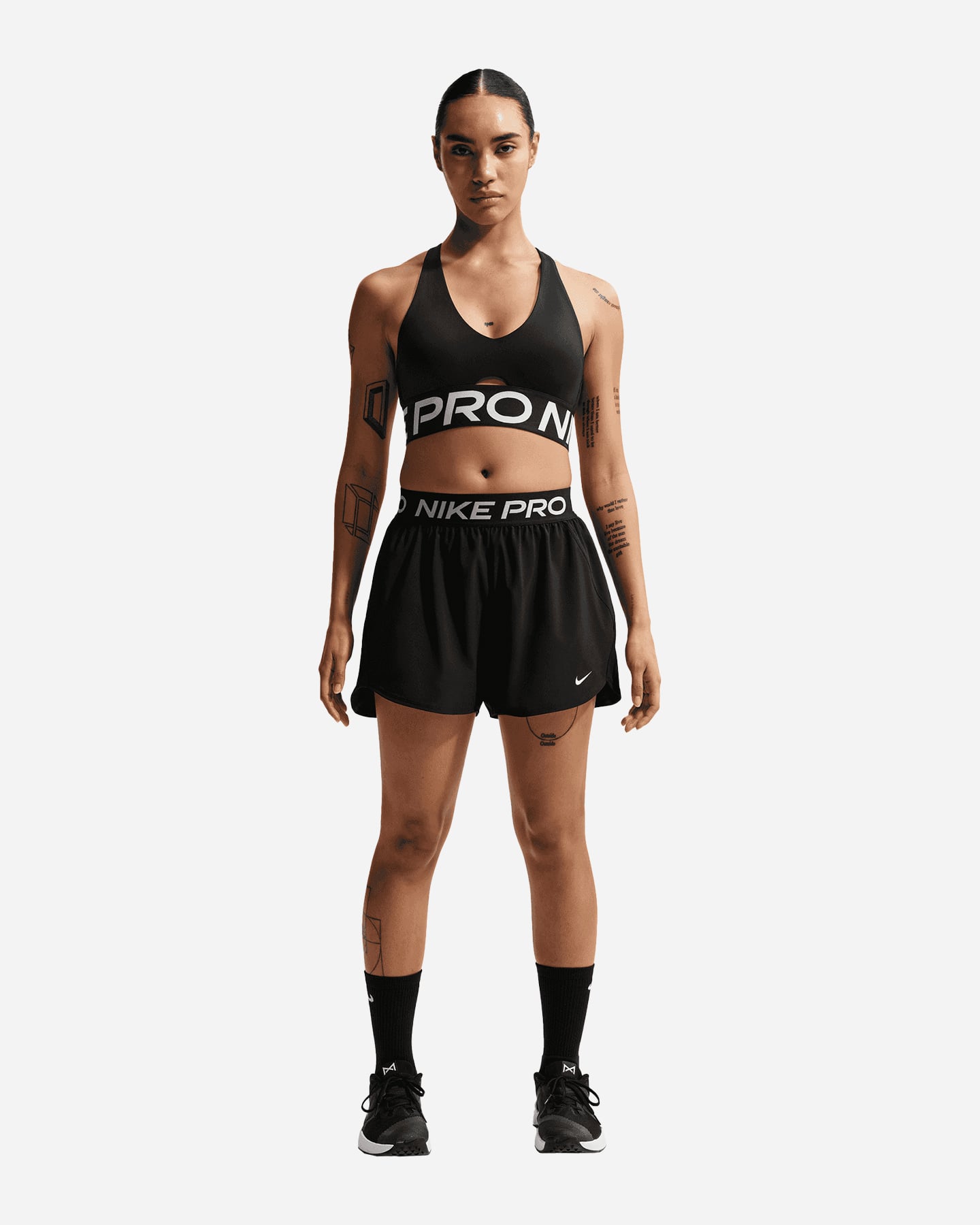 Short training NIKE PRO LOGO 3IN W - Nero - 1 | Cisalfa Sport