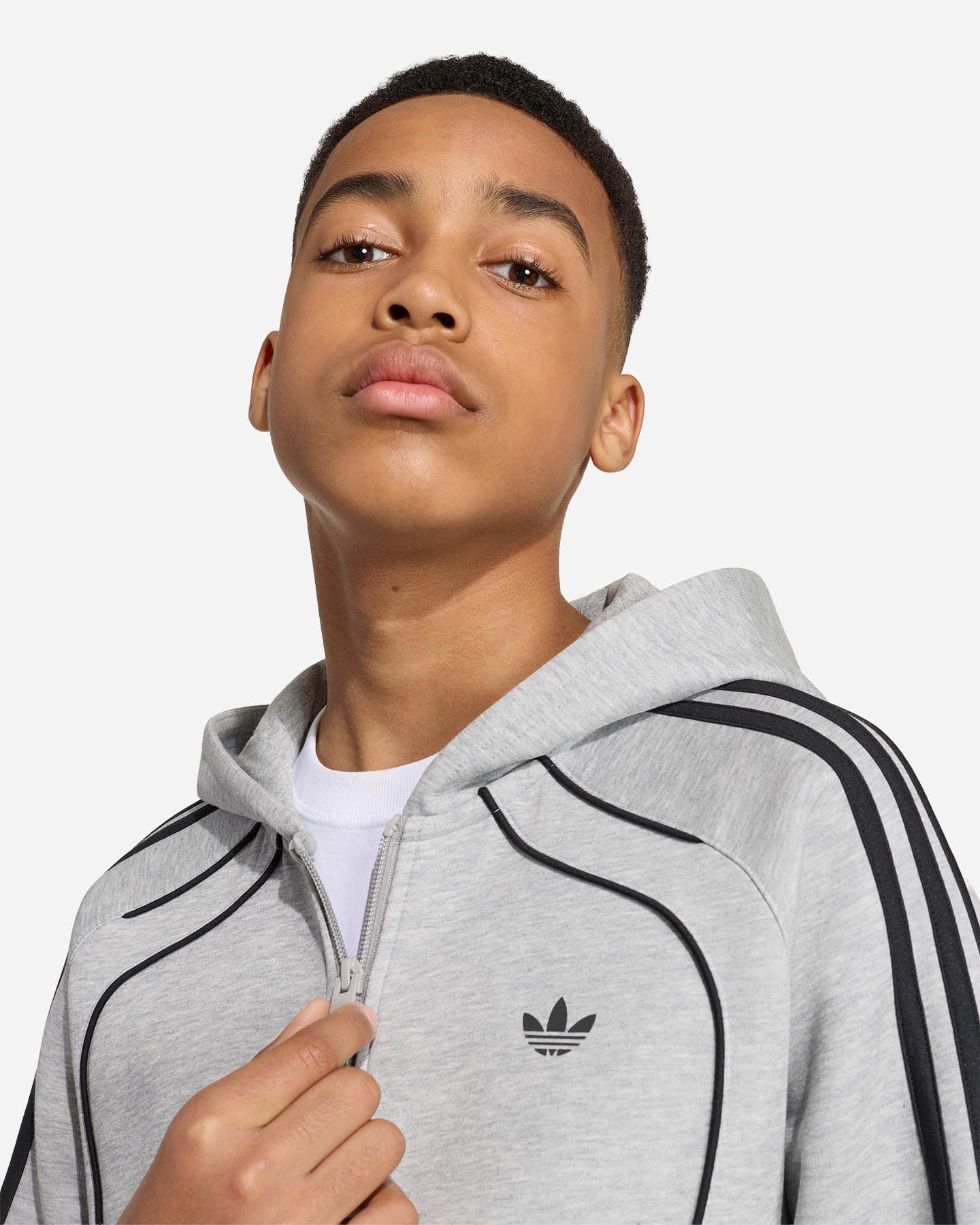 Felpa ADIDAS CLASSIC JR - Grigio - 4 | Cisalfa Sport