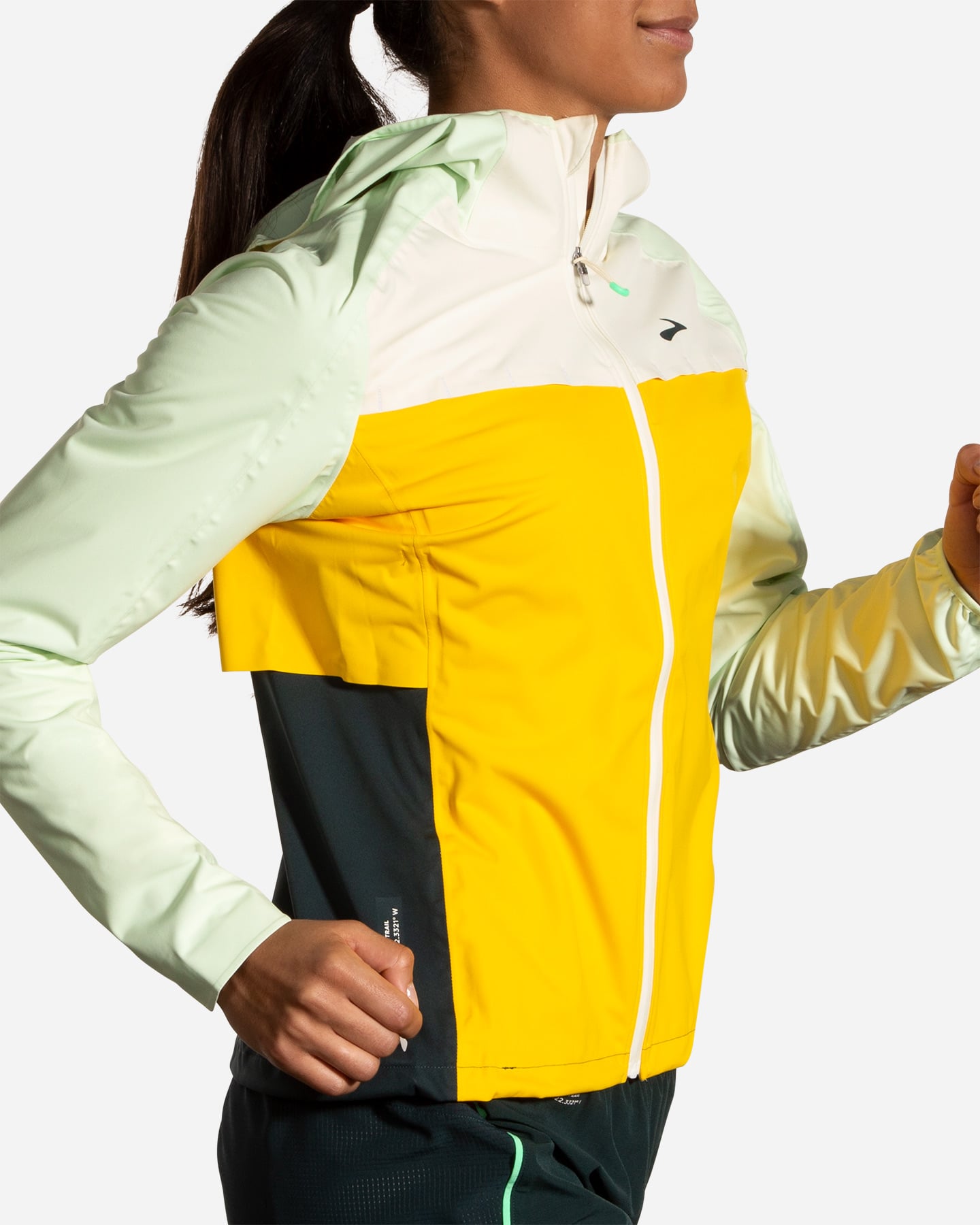 Giacca running BROOKS HIGH POINT WP W - Verde - 4 | Cisalfa Sport