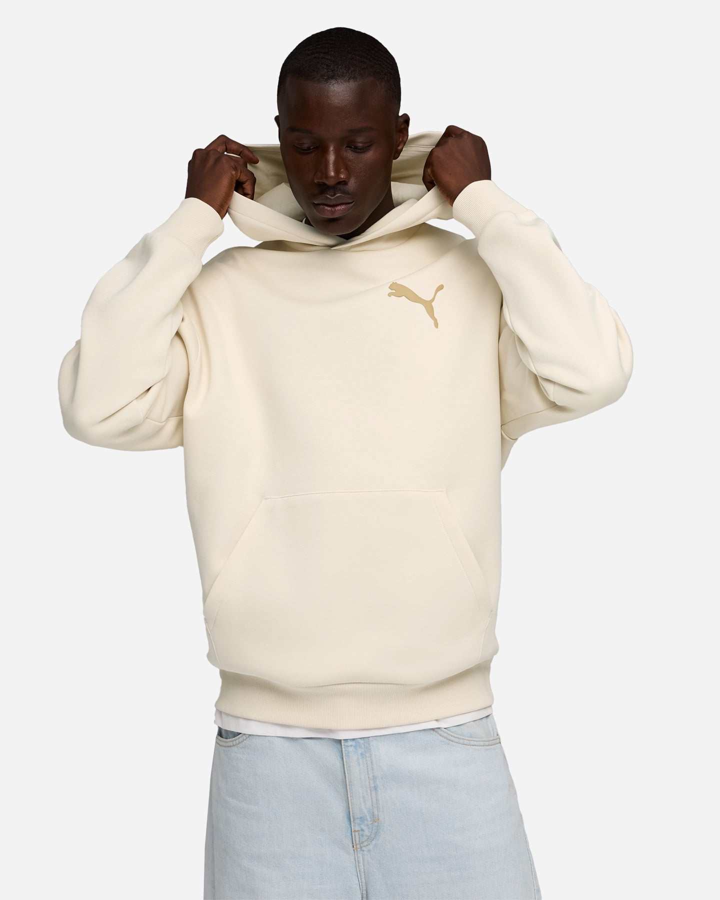 Felpa PUMA ESSENTIAL ELEVATED CAT LOGO M - Beige - 2 | Cisalfa Sport