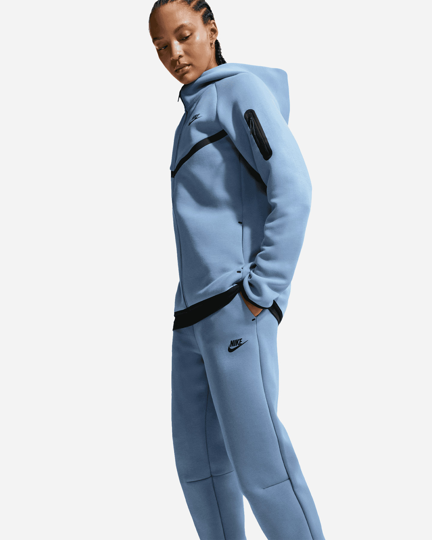 Pantalone NIKE TECH FLEECE W - Azzurro - 5 | Cisalfa Sport
