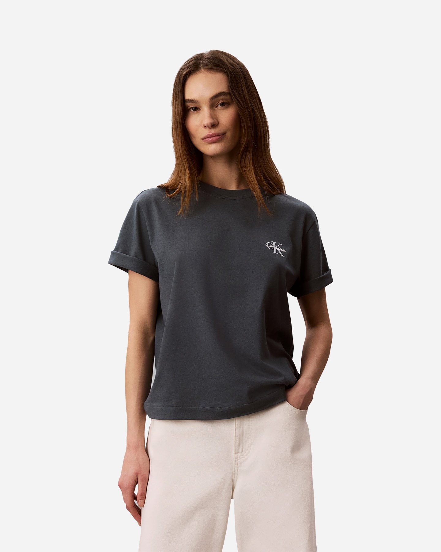 T-shirt CALVIN KLEIN JEANS MONOLOGO W - Antracite - 1 | Cisalfa Sport