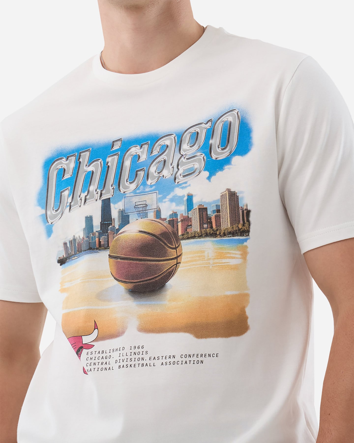 Maglia basket NEW ERA CHICAGO BULLS NBA BEACH GRAPHIC M - Bianco - 4 | Cisalfa Sport