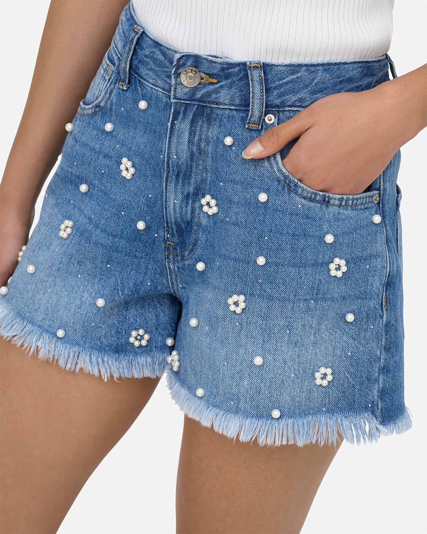 Short ONLY ZUMA PERLE E STRASS W - Denim - 5 | Cisalfa Sport
