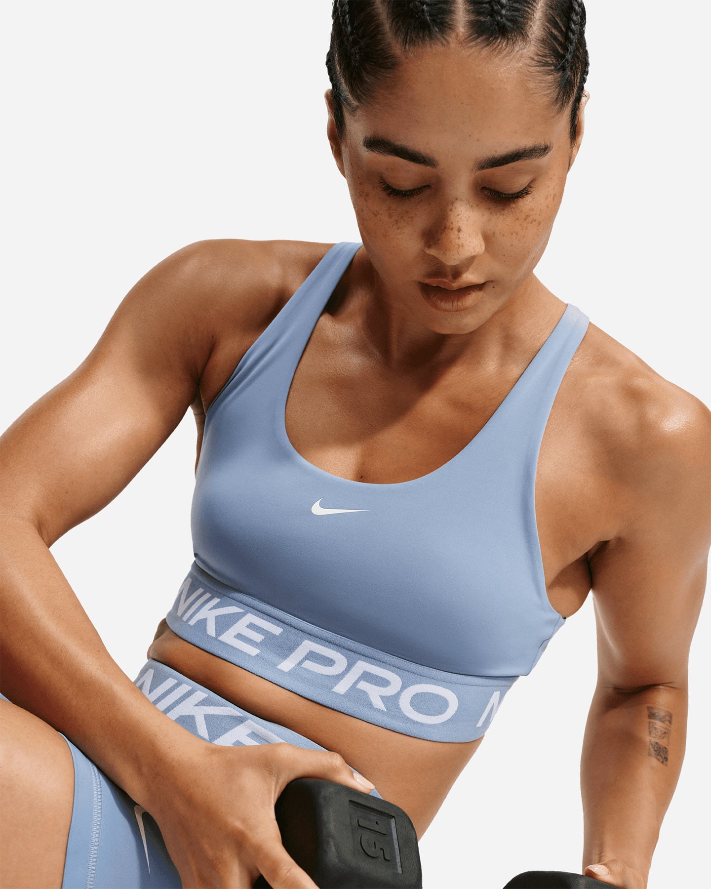 Bra training NIKE PRO ELASTIC LS W - Azzurro - 5 | Cisalfa Sport