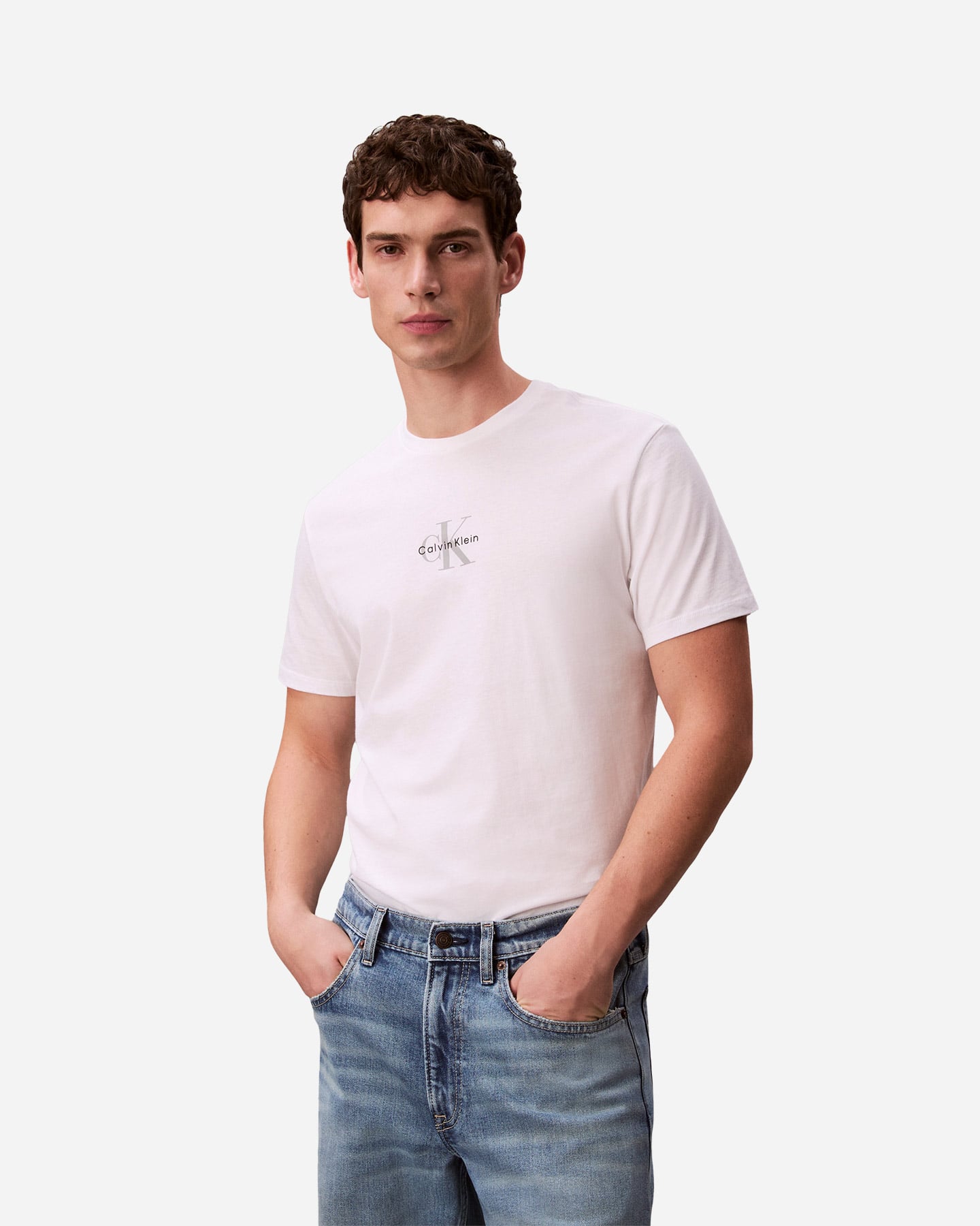 T-shirt CALVIN KLEIN JEANS MICRO MONOLOGO M - Bianco - 1 | Cisalfa Sport