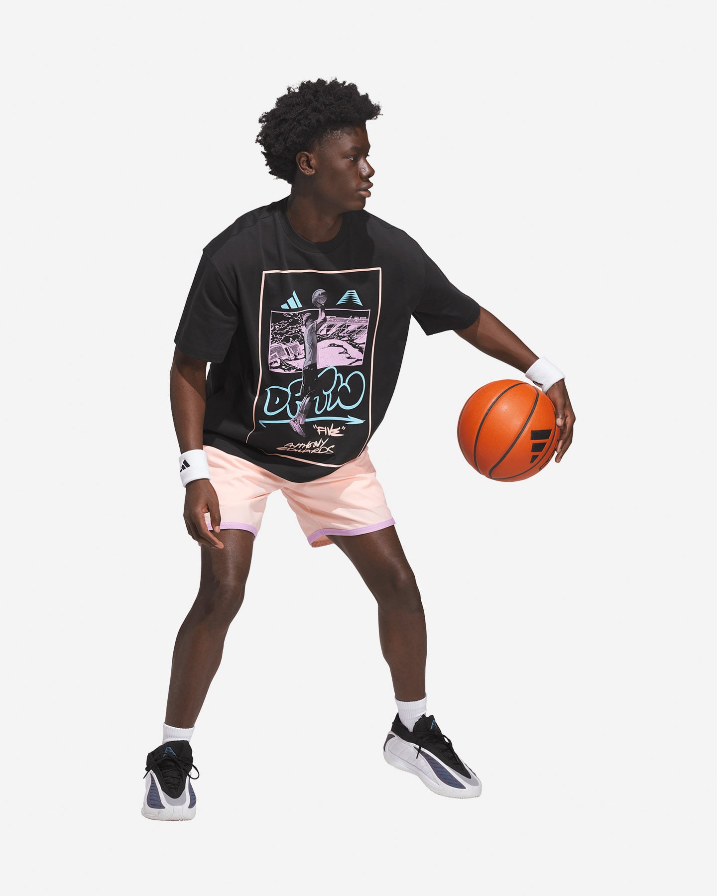 Maglia basket ADIDAS ANTHONY EDWARDS DFTW ANIME M - Bianco - 2 | Cisalfa Sport