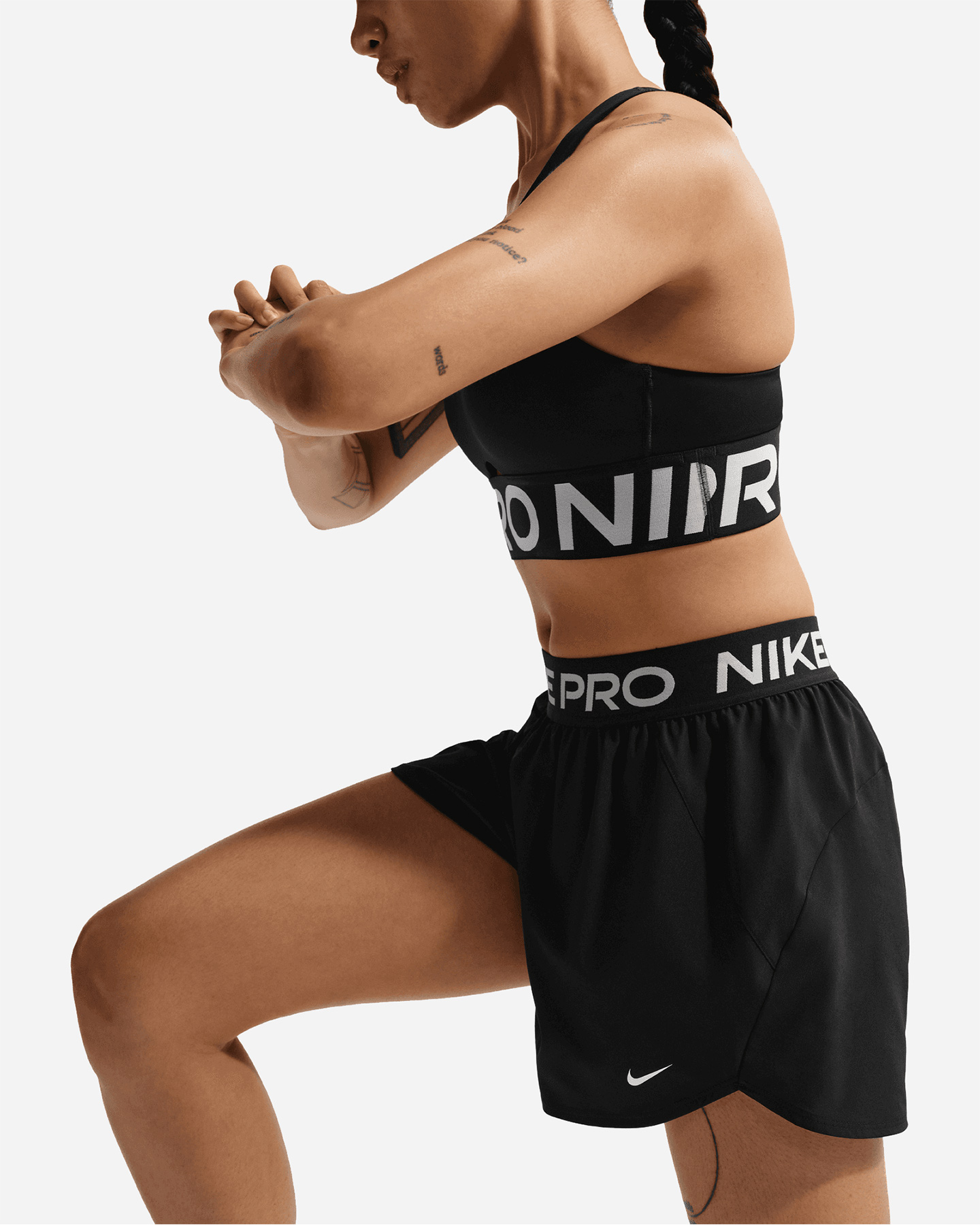 Short training NIKE PRO LOGO 3IN W - Nero - 5 | Cisalfa Sport