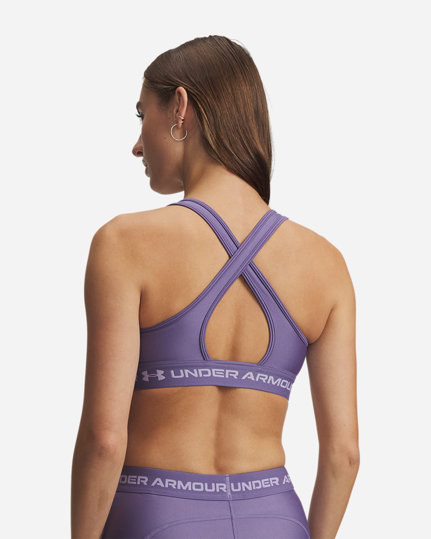 Bra training UNDER ARMOUR MID CROSSBACK W - Viola - 1 | Cisalfa Sport